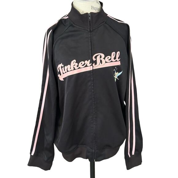 Disney store tinkerbell pink black athletic full zip jacket women’s size xxl - Picture 1 of 10